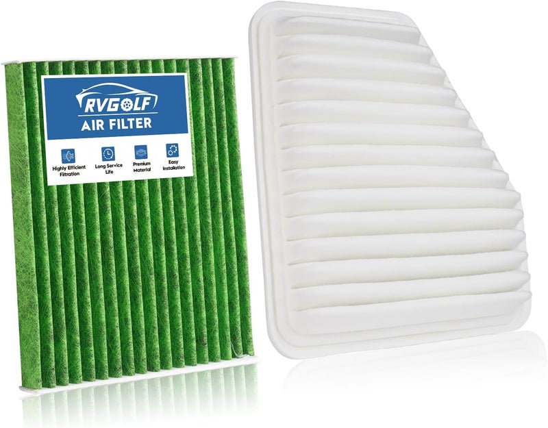 RVgolf Store Engine+Cabin Air Filters Kit Fit for 2006-2012 Rav4, 2007-2011 Camry, 2009-2011 Corolla, 2005-2011 Avalon, 2009-2011 Matrix 2.4L Air Filter Automotive Accessories Replacement CA10169 CF10285 - Image 1